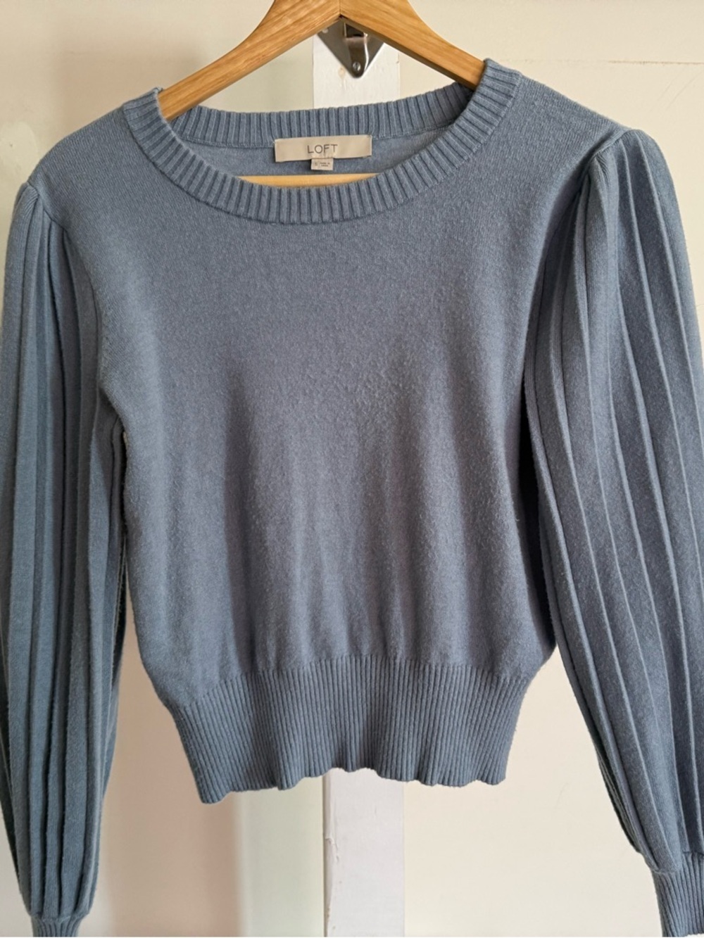 LOFT Pleated Balloon Sleeve Sweater